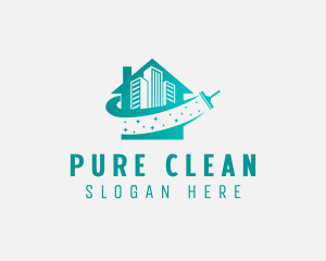 House Building Cleaning logo design