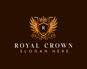 Royal Shield Crest Wings logo design