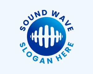 Gradient Audio Waves logo design