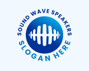 Gradient Audio Waves logo design