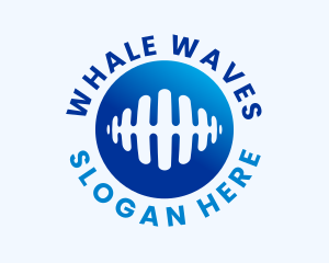 Gradient Audio Waves logo design