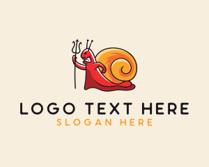 Trident - Demon Shell Snail logo design