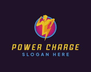 Lightning Human Power logo design