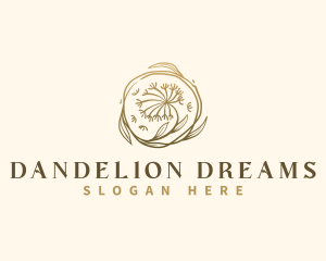 Dandelion - Leaf Dandelion Flower logo design