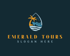 Tropical Ocean Cruise Ship  logo design