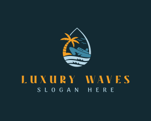 Tropical Ocean Cruise Ship  logo design