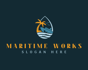 Tropical Ocean Cruise Ship  logo design