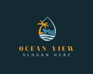 Tropical Ocean Cruise Ship  logo design