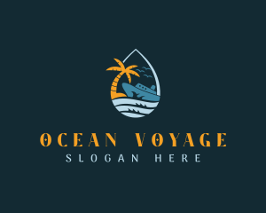 Tropical Ocean Cruise Ship  logo design