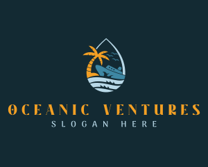 Tropical Ocean Cruise Ship  logo design