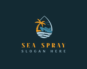 Tropical Ocean Cruise Ship  logo design