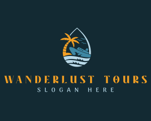 Tropical Ocean Cruise Ship  logo design