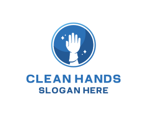 Hand Gloves Sanitary logo design