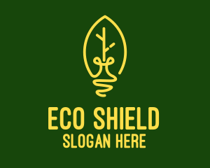 Natural Eco Light Bulb logo design