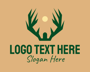 Stag - Deer Antler Hunting logo design