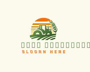 Plower - Tractor Wheat Field Agriculture logo design
