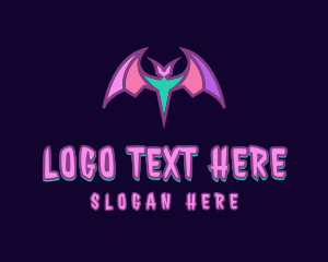 Video Game - Bat Wings Halloween logo design