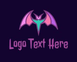 Bat - Stained Glass Bat logo design