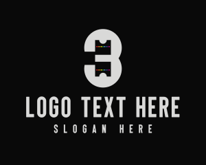 Number 3 - Pixel Tech Number 3 logo design