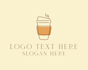 Minimal - Reusable Coffee Cup Cafe logo design