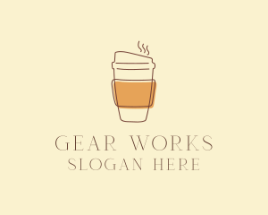 Reusable Coffee Cup Cafe  logo design