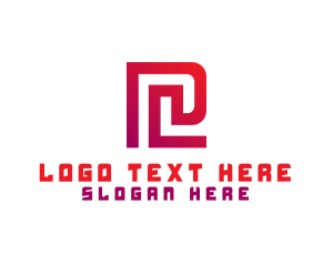 Stroke - Gaming Badge Letter P logo design