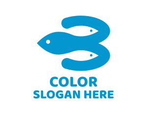 Fish Aquarium Waterpark Logo