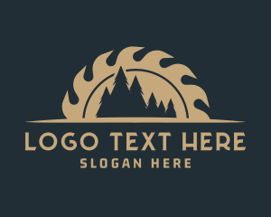 Log - Wood Cutter Saw logo design