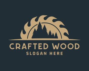 Wood Cutter Saw logo design