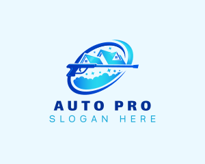 Power Wash - Roofing Power Wash Cleaning logo design