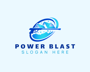 Roofing Power Wash Cleaning logo design