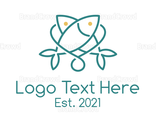 Green Minimalist Fish Logo