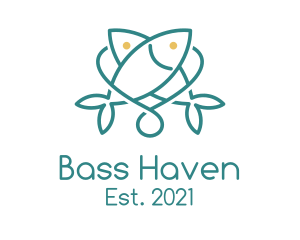 Bass - Green Minimalist Fish logo design