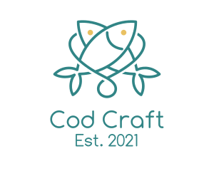 Cod - Green Minimalist Fish logo design