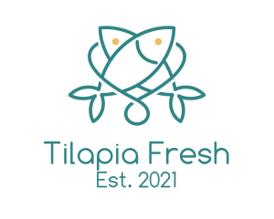 Tilapia - Green Minimalist Fish logo design