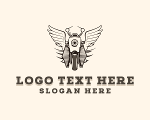 Motorcross - Motorcycle Wings Biker logo design