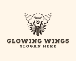 Motorcycle Wings Biker logo design