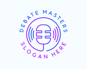 Debate - Microphone Media Podcast logo design