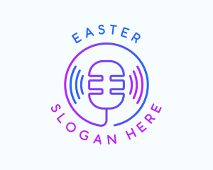 Communication - Microphone Media Podcast logo design
