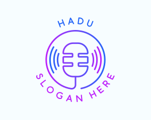 Round - Microphone Media Podcast logo design