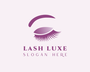 Purple Eyelash Cosmetics logo design