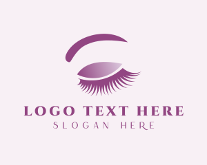 Lashes - Purple Eyelash Cosmetics logo design