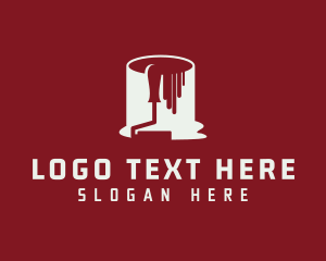 White - Paint Roller Bucket logo design