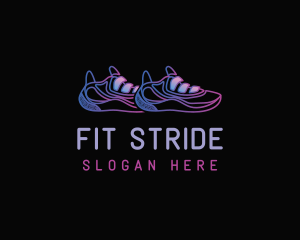 Jogger - Neon Shoe Runner logo design