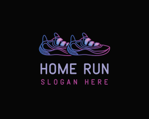 Neon Shoe Runner logo design