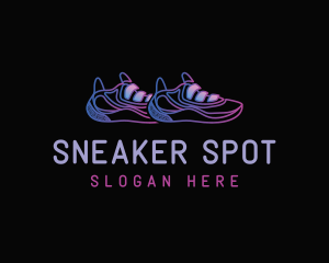 Kicks - Neon Shoe Runner logo design