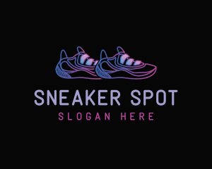 Neon Shoe Runner logo design