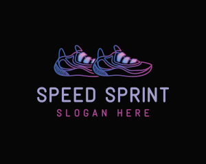 Runner - Neon Shoe Runner logo design