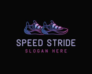 Neon Shoe Runner logo design