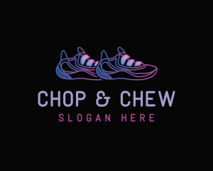 Shoe Repair - Neon Shoe Runner logo design